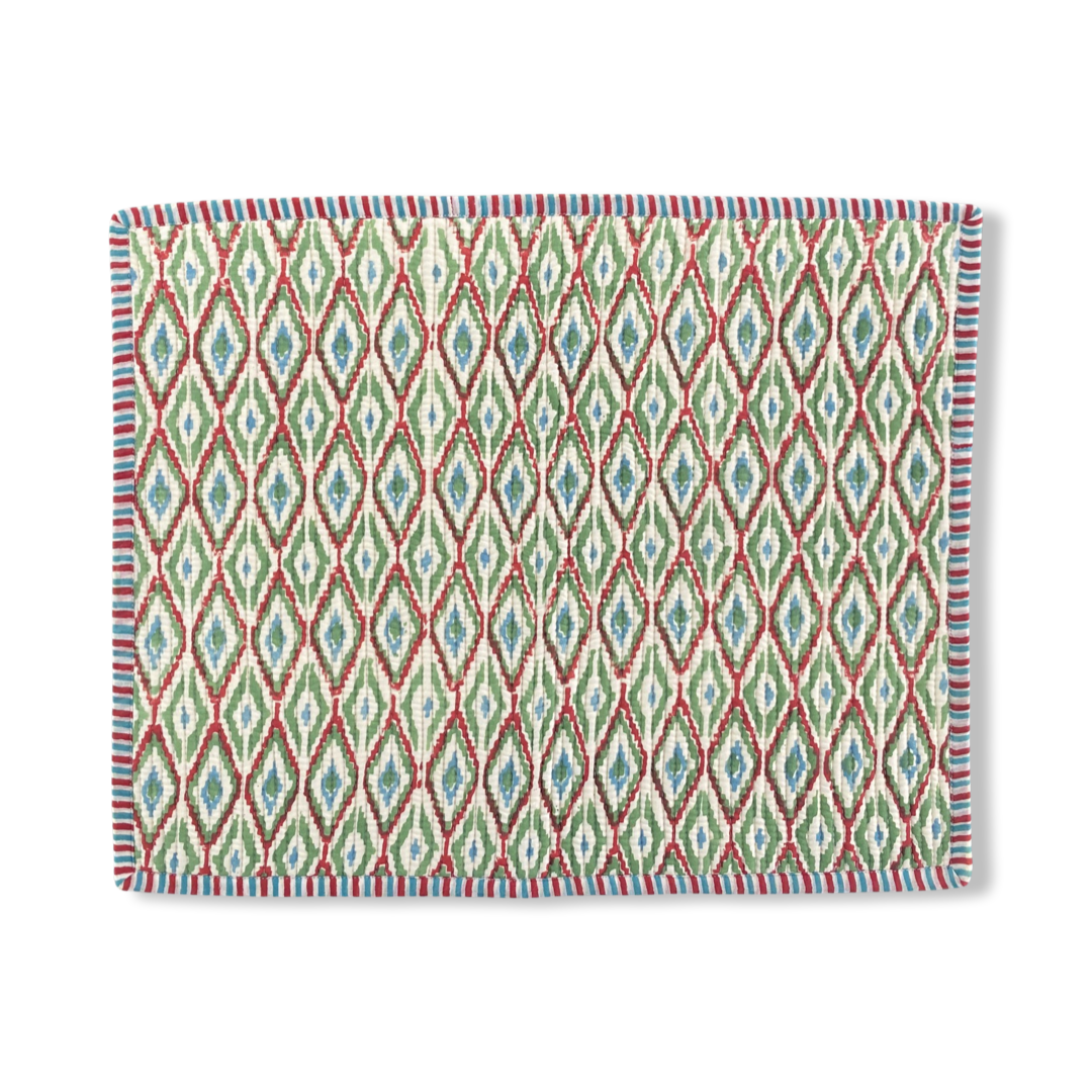 Reversible quilted ikat