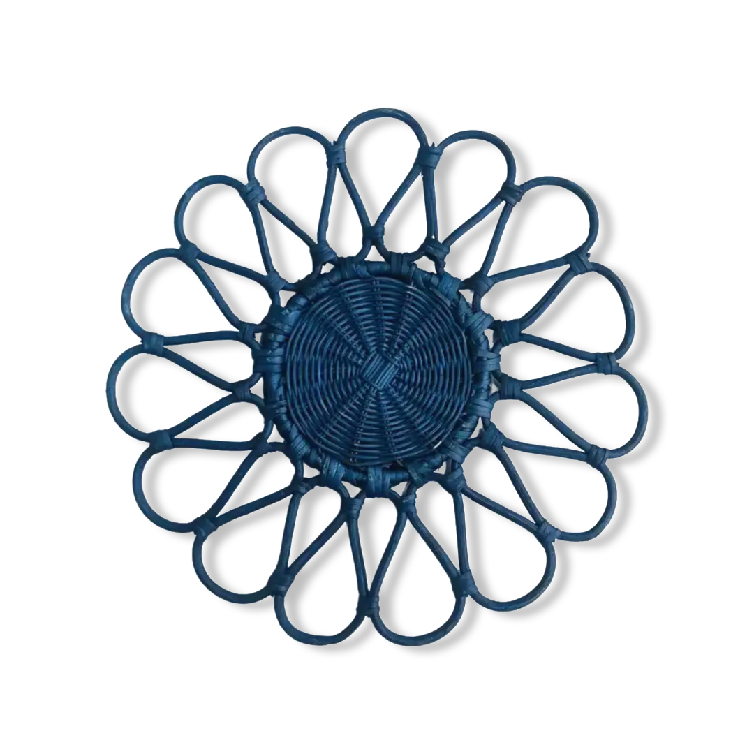 Rattan Blue Charger Plate