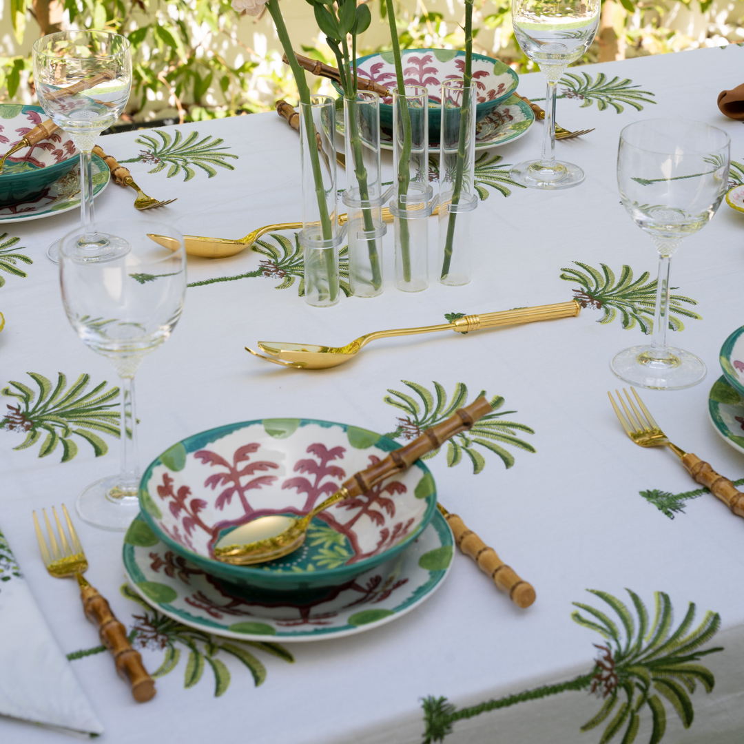 Bamboo cutlery gold set